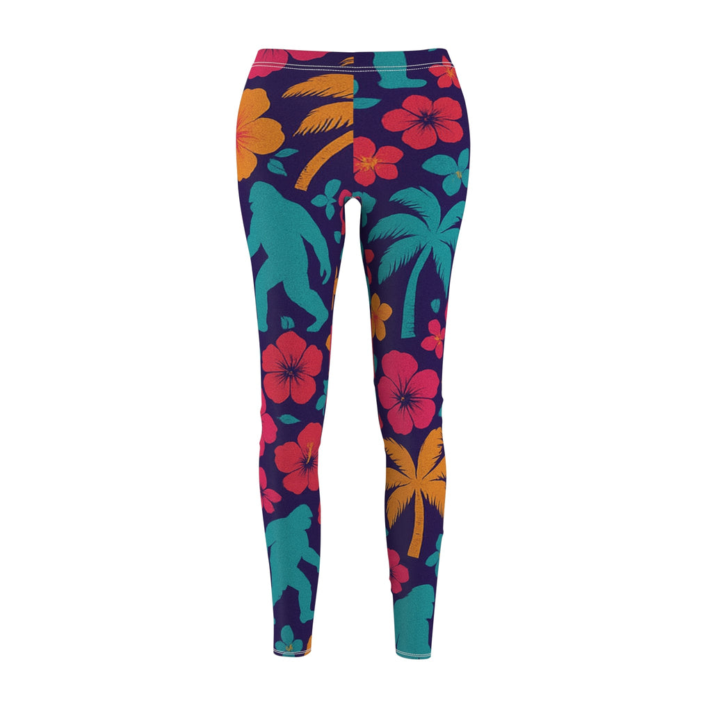 Bigfoot Tropical Leggings – Retro Hawaiian All-Over Print for Bold Style & Comfort