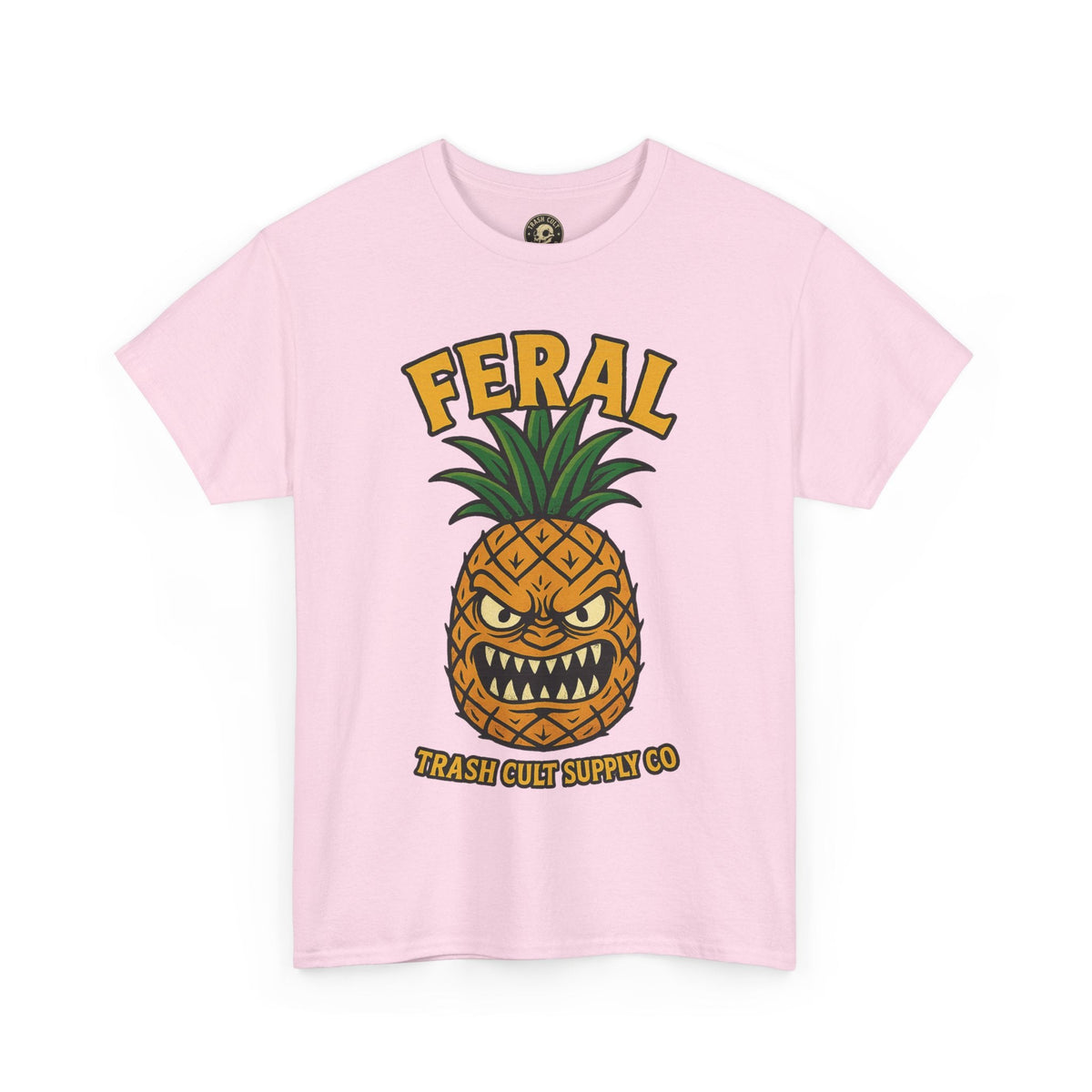 Feral Evil Pineapple Shirt – Aggressive Fruit Trashcore Tee – Gildan 5000 Unisex