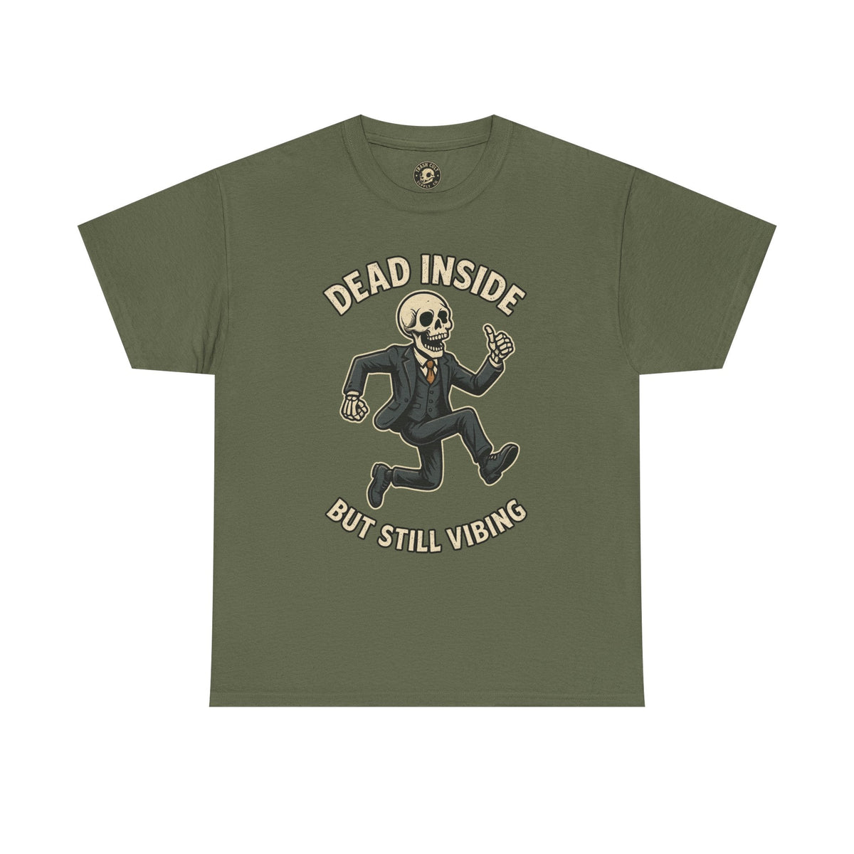 Dead Inside But Still Vibing Skeleton Shirt – Funny Unisex Heavy Cotton Tee