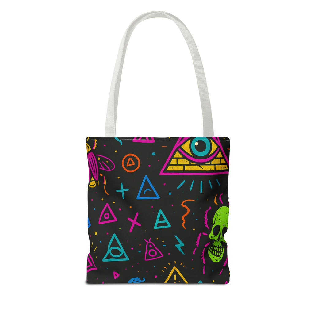 Illuminasty Drop Neon Tote Bag – All-Seeing Eye, Skulls & Symbols | Trash Cult Supply Co.