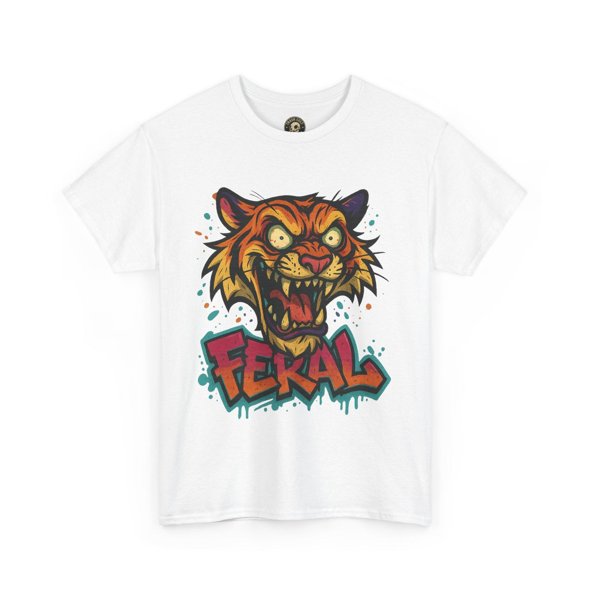Feral Tiger Graphic Tee, Custom Artwork Shirt, Vintage Style T-Shirt, Casual Wear, Unique Gift for Animal Lovers