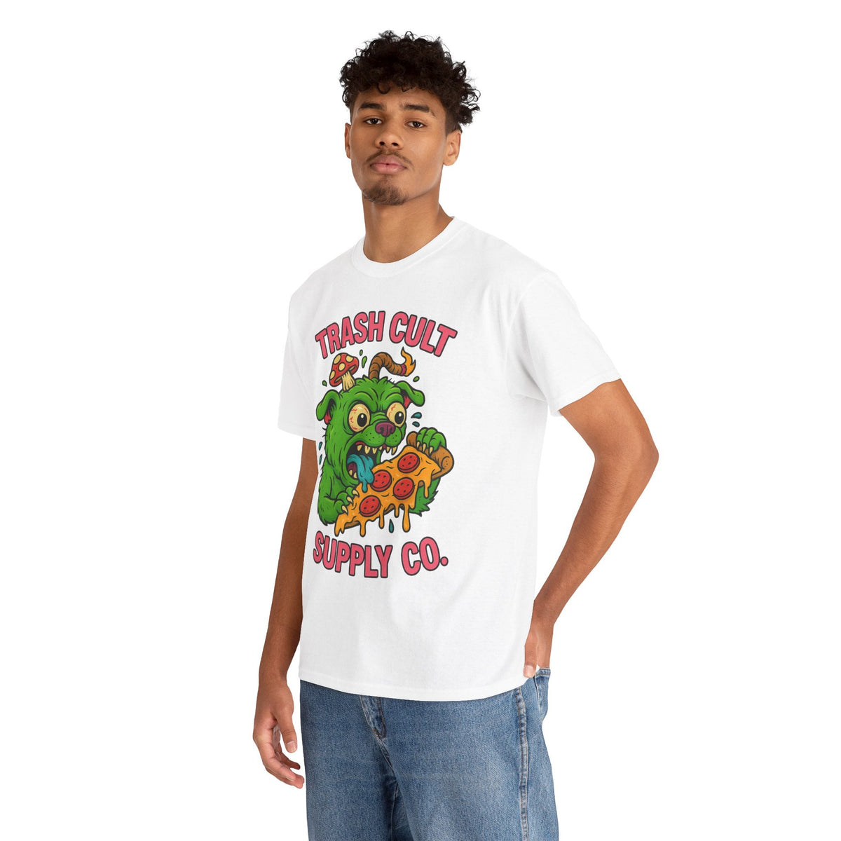 Feral Pizza Monster Shirt – Trash Cult Supply Co | Gildan 5000 Graphic Tee
