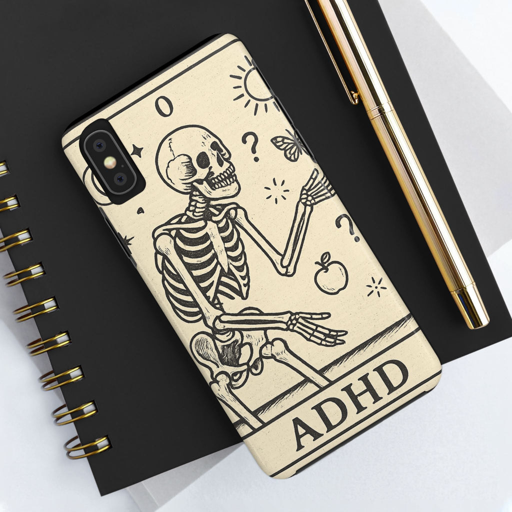 Skeleton ADHD Phone Cases, Unique Phone Cover, Funny ADHD Gift, Quirky Skeleton Design, Cool Accessories for Everyone