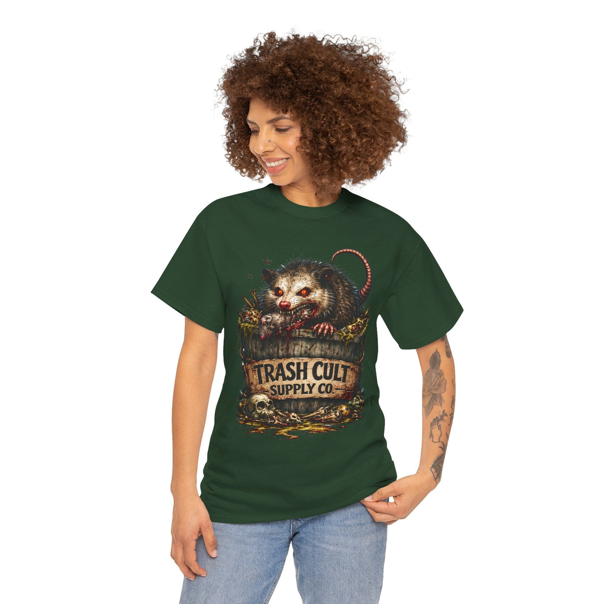 Opossum Trash Cult Tee — Vintage Grunge Wildlife Graphic T-Shirt