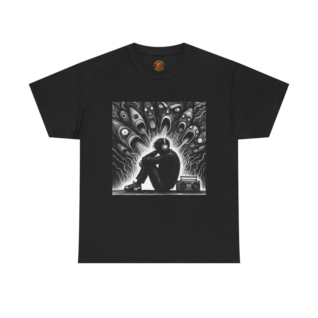 Xian Allen x Trash Cult Shirt – “Turn It Up Louder” | Screaming Chaos Headphones Tee