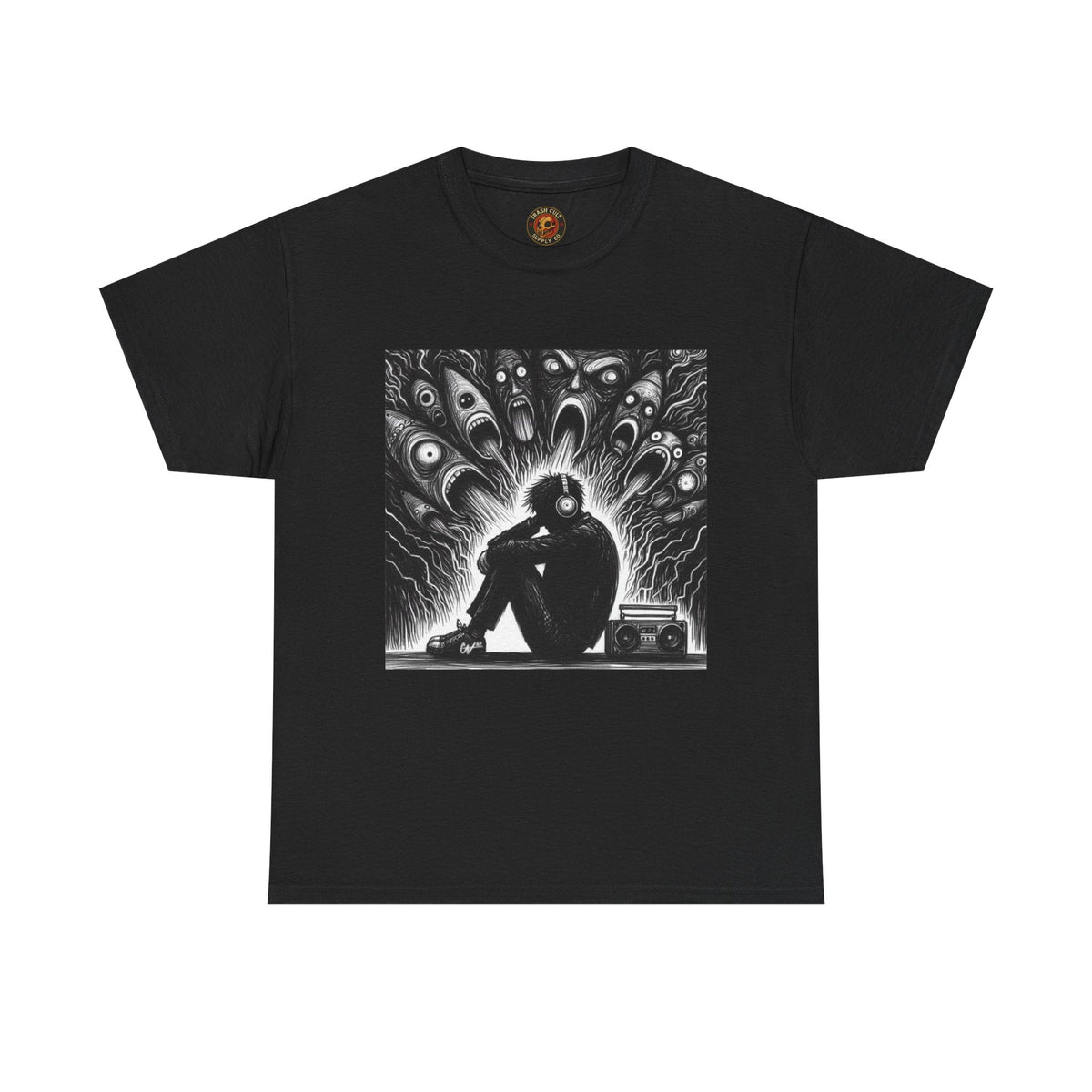 Xian Allen x Trash Cult Shirt – “Turn It Up Louder” | Screaming Chaos Headphones Tee