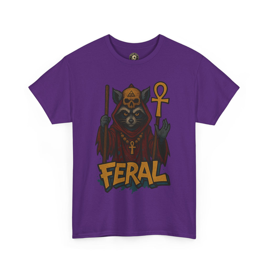 FERAL Raccoon Cult Leader Shirt – Graffiti Style Streetwear Tee | Bold Trashcore Design on Gildan 5000