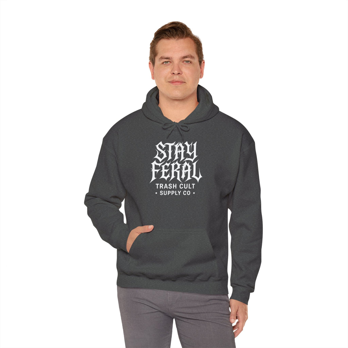 Stay Feral Gothic Hoodie – Trash Cult Supply Co Unisex Pullover