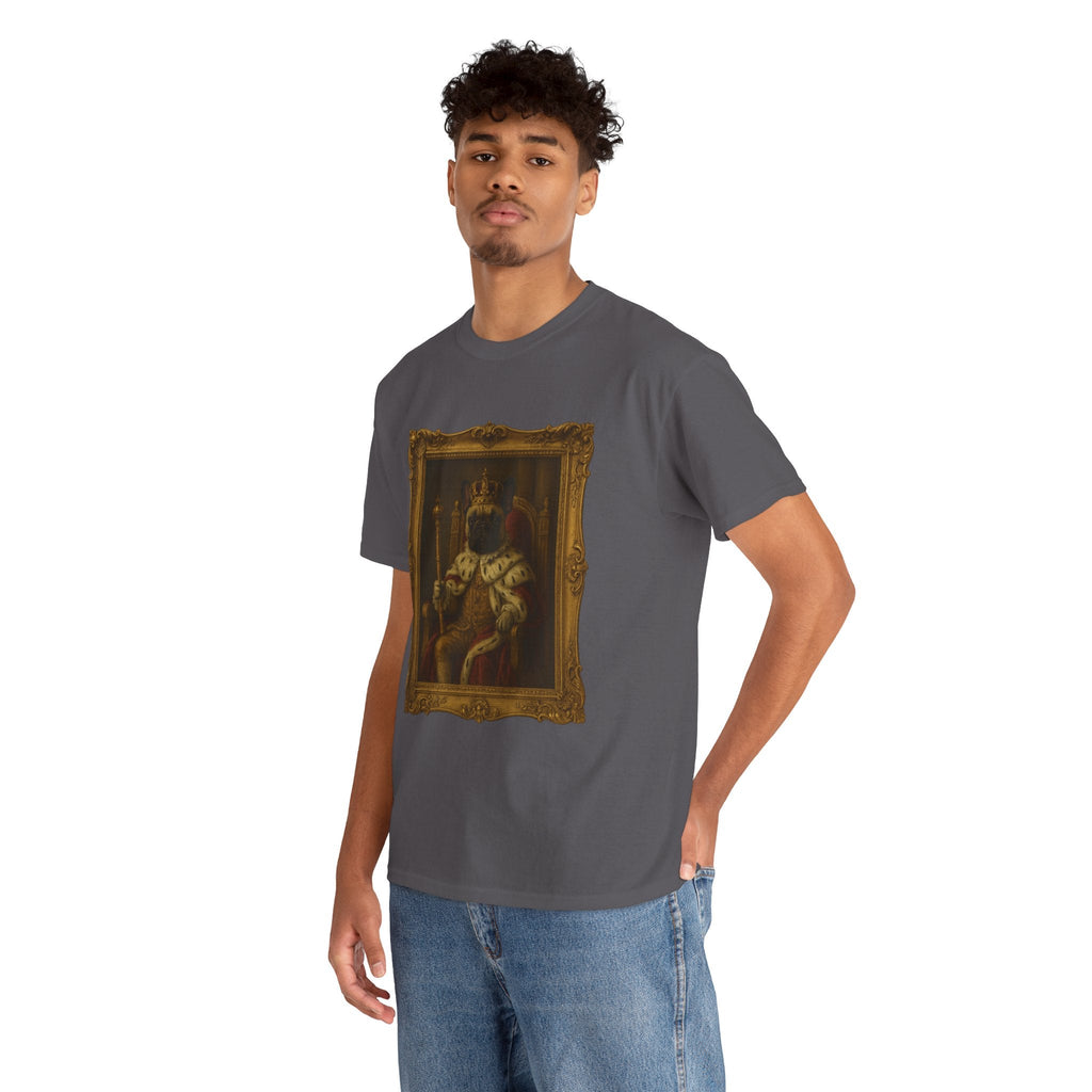 French Bulldog King Baroque Portrait Shirt – Funny Royal Dog Tee – Gildan 5000 Unisex Heavy Cotton