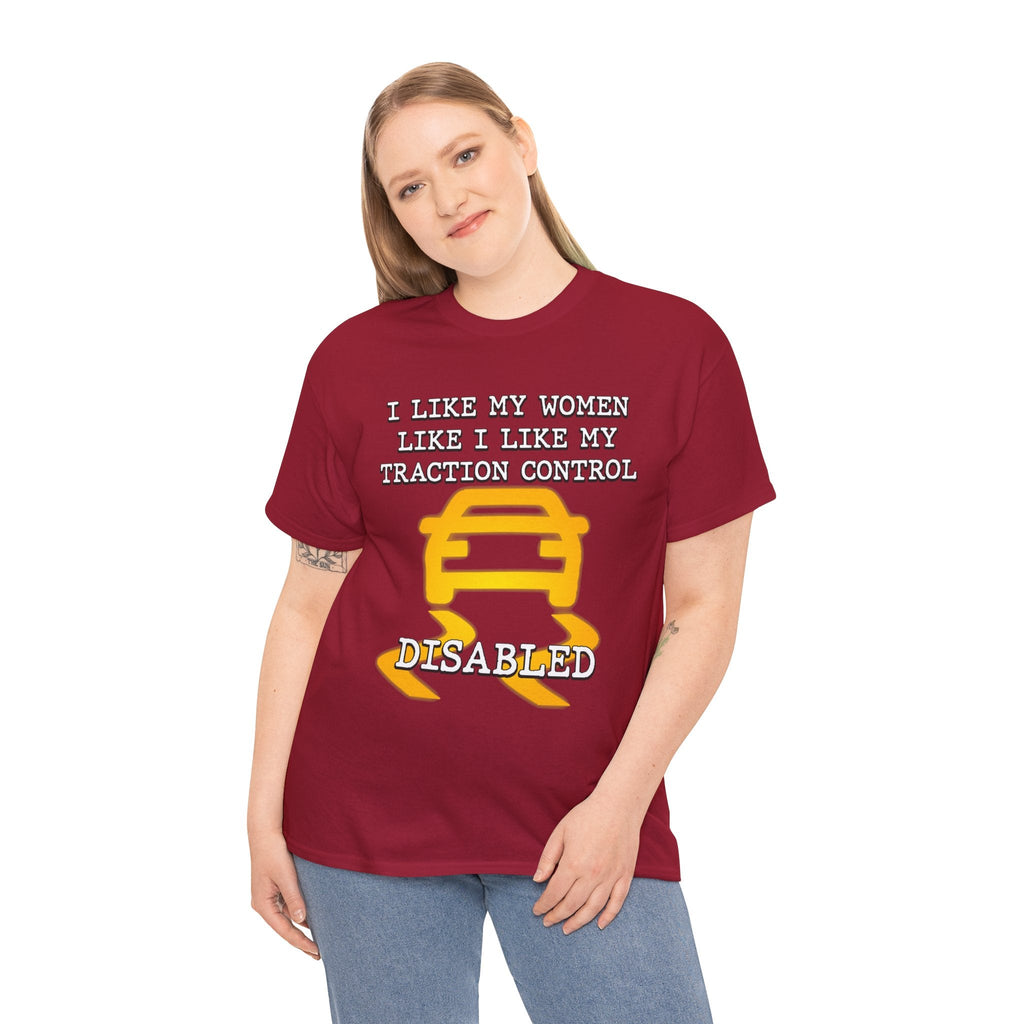 “Traction Control: Off. Standards: Lower.” Funny Car Meme T-Shirt