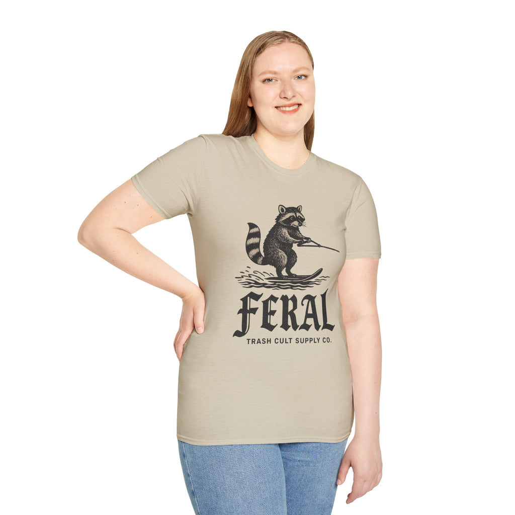 Feral Water Skiing Raccoon Vintage Shirt – Trash Cult Supply Co. | Gildan 2000 Softstyle