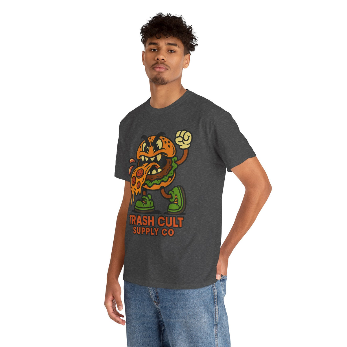 Angry Burger Pizza Spitter Tee – Trash Cult Supply Co | Gildan 5000 Shirt