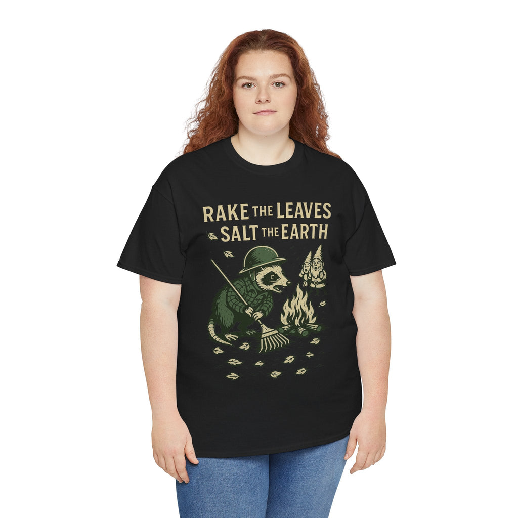 Rake the Leaves Salt the Earth Shirt – Possum Yard Warfare Tee – Fall of Humanity Collection – Trash Cult Supply Co.
