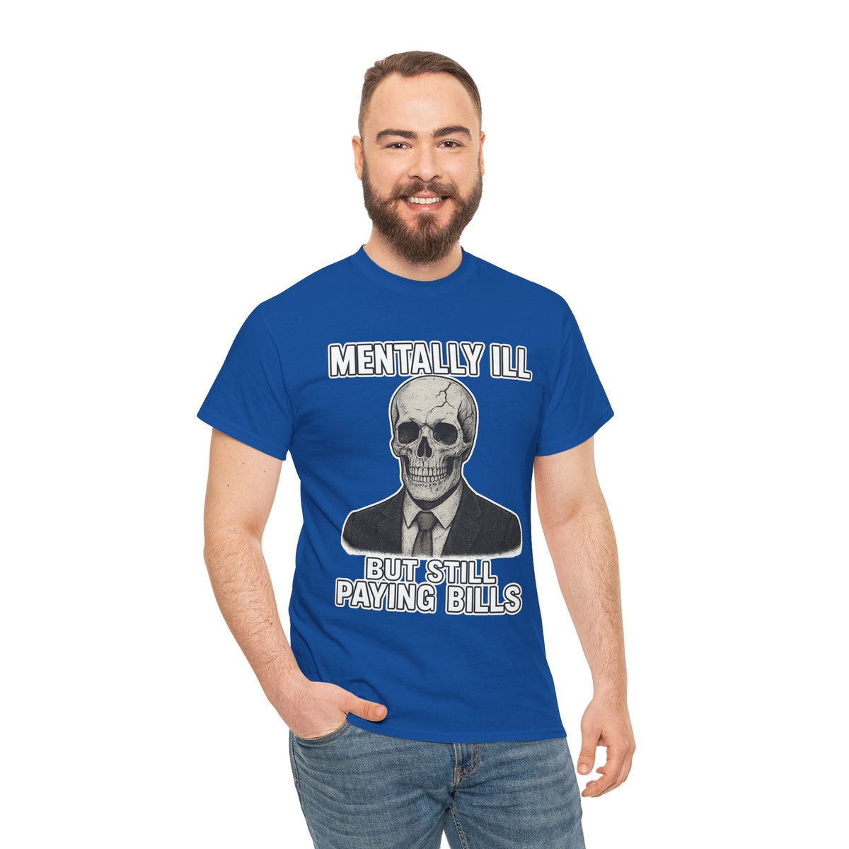 Mental Health Awareness Tee, Unisex Skull Shirt, Funny Graphic Tee, Quirky Casual Wear, Gifts for Friends, Halloween Apparel