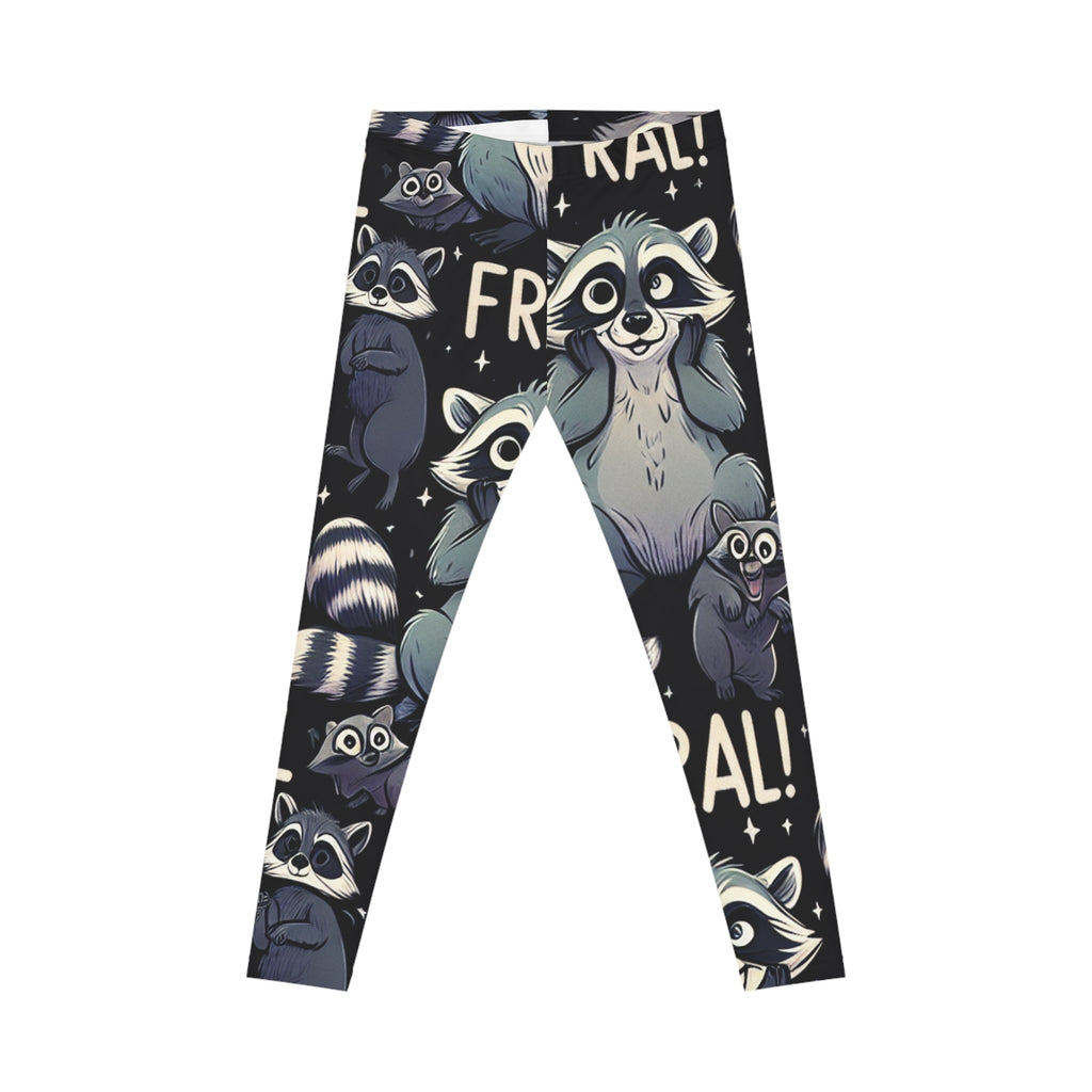 Feral Fun Raccoon Print Leggings – Unique Women’s Workout Pants | Animal Lover Gift Idea