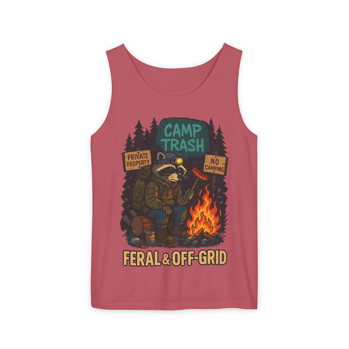 Camp Trash Raccoon Tank Top – Feral & Off-Grid Summer Shirt by Trash Cult