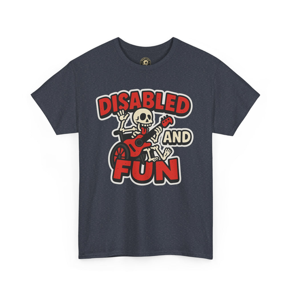 Disabled and Fun Unisex Heavy Cotton Tee, Casual Shirt, Gift for Friends, Music Lovers Gift, Fun T-Shirt, Halloween Wear, Everyday Comfort