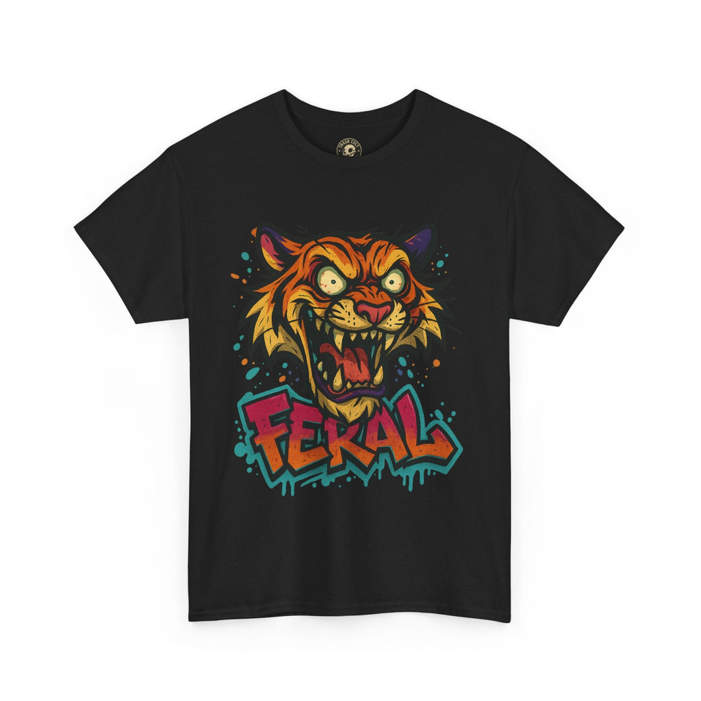 Feral Tiger Graphic Tee, Custom Artwork Shirt, Vintage Style T-Shirt, Casual Wear, Unique Gift for Animal Lovers