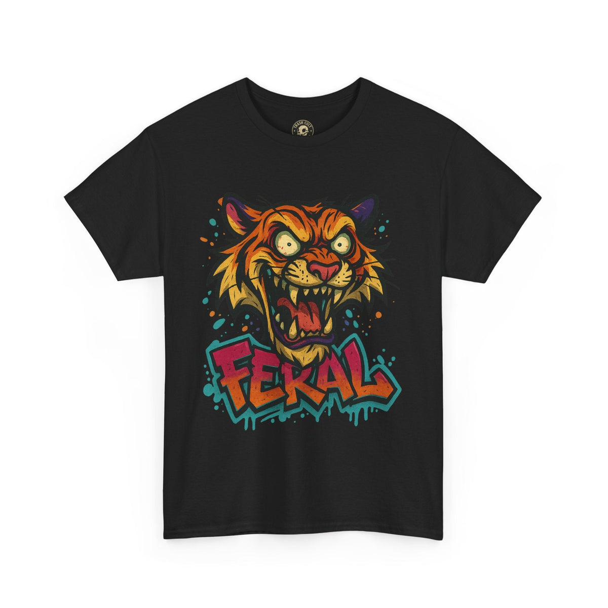 Feral Tiger Graphic Tee, Custom Artwork Shirt, Vintage Style T-Shirt, Casual Wear, Unique Gift for Animal Lovers