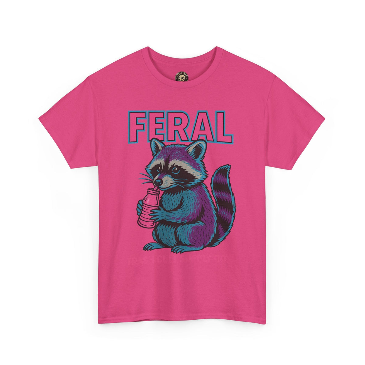 FERAL Raccoon 80s Retro Shirt – Trash Cult Supply Co. – Gildan 5000 Tee