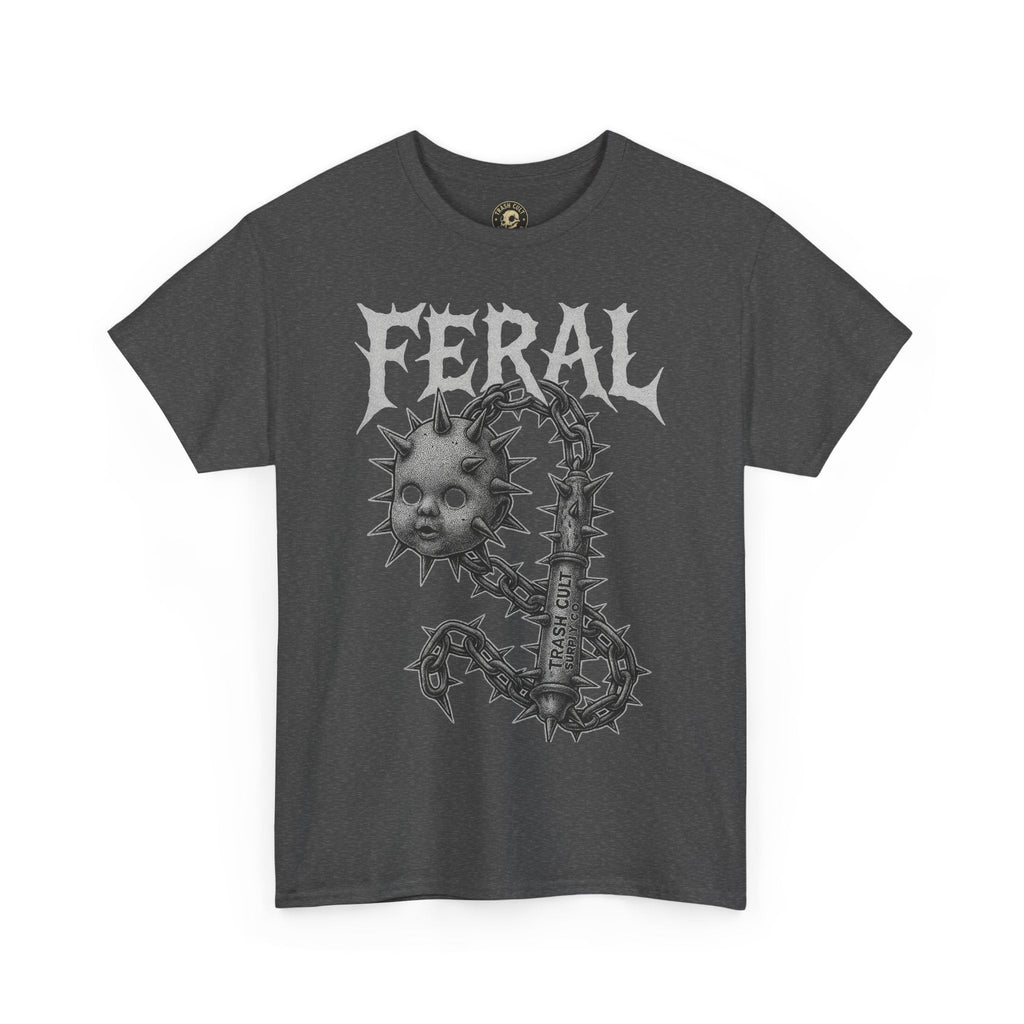 FERAL Spiked Doll Flail Tee – Halftone Gothic Weapon Shirt | Trash Cult Supply Co. | Gildan 5000