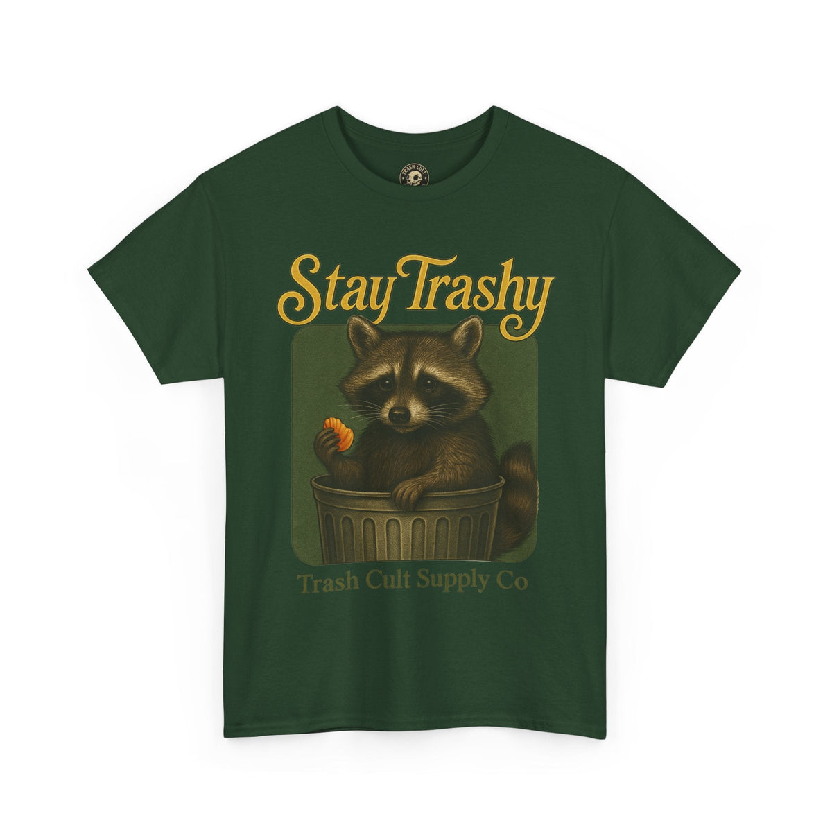 Stay Trashy Raccoon T-Shirt – Vintage-Style Cute Trash Panda | Trash Cult Supply Co | Gildan 5000