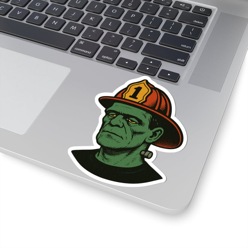 Frankenstein Firefighter Stickers, Funny Vinyl Decals for Halloween, Gifts for Firefighters, Laptop & Car Stickers, Spooky Decor