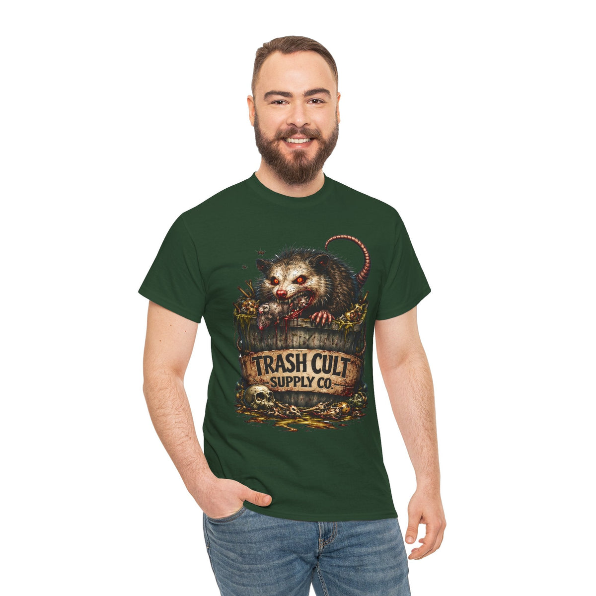 Opossum Trash Cult Tee — Vintage Grunge Wildlife Graphic T-Shirt
