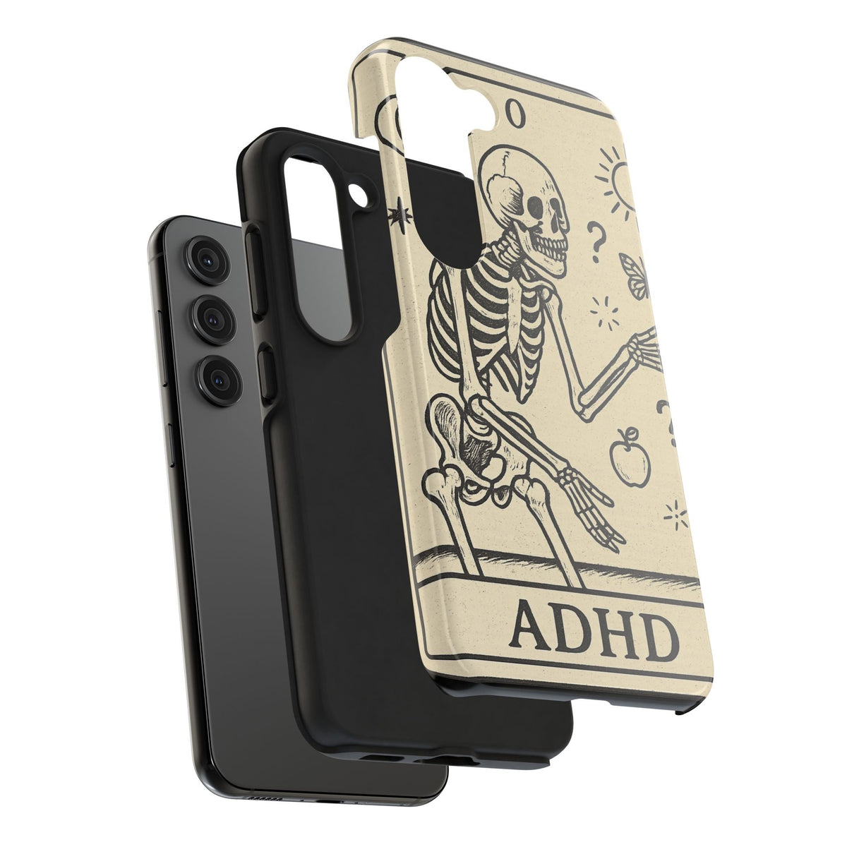 Skeleton ADHD Phone Cases, Unique Phone Cover, Funny ADHD Gift, Quirky Skeleton Design, Cool Accessories for Everyone