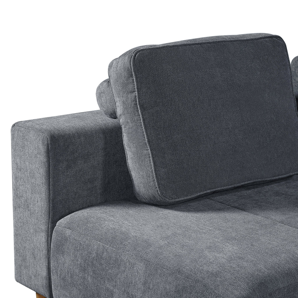 2-Piece 109" L-Shape Convertible Sectional Sofa with Wood Leg