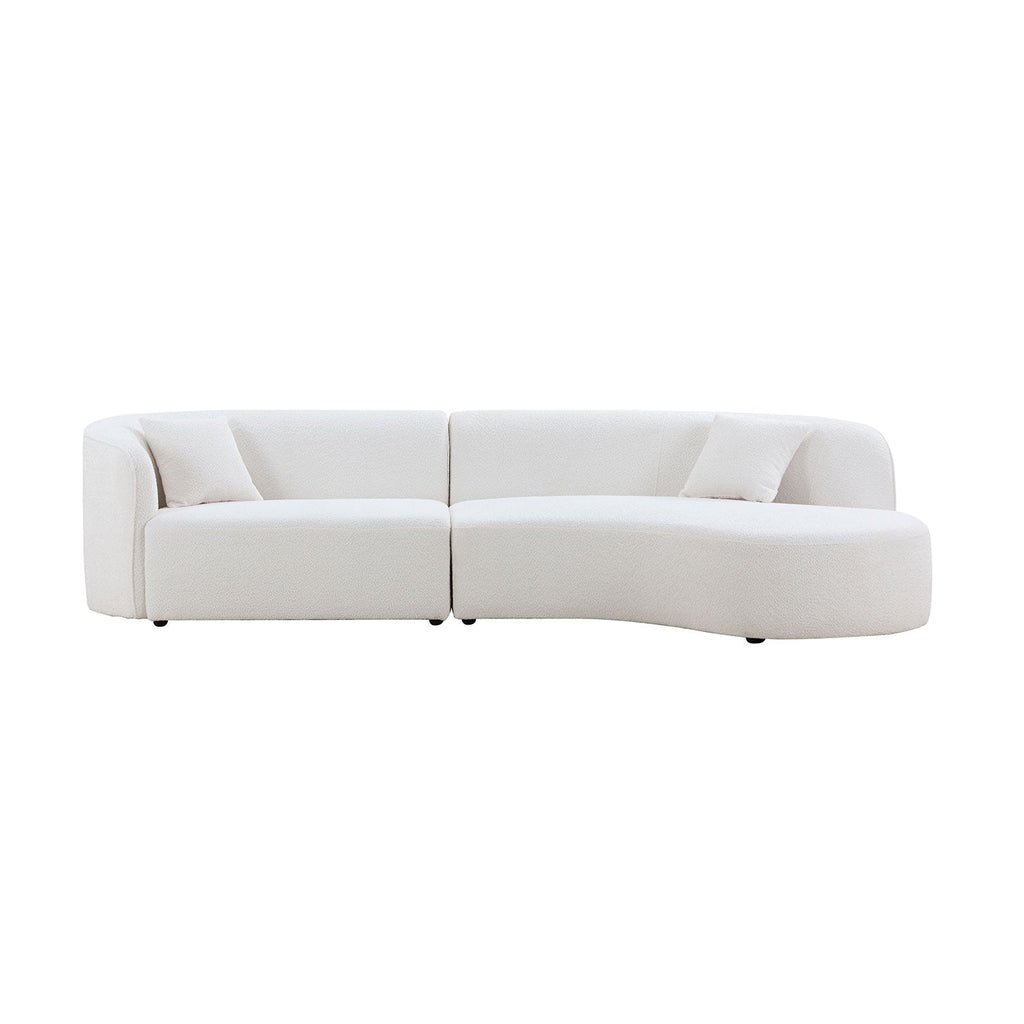Luxury Modern Style Living Room Upholstery Curved Sofa with Chaise