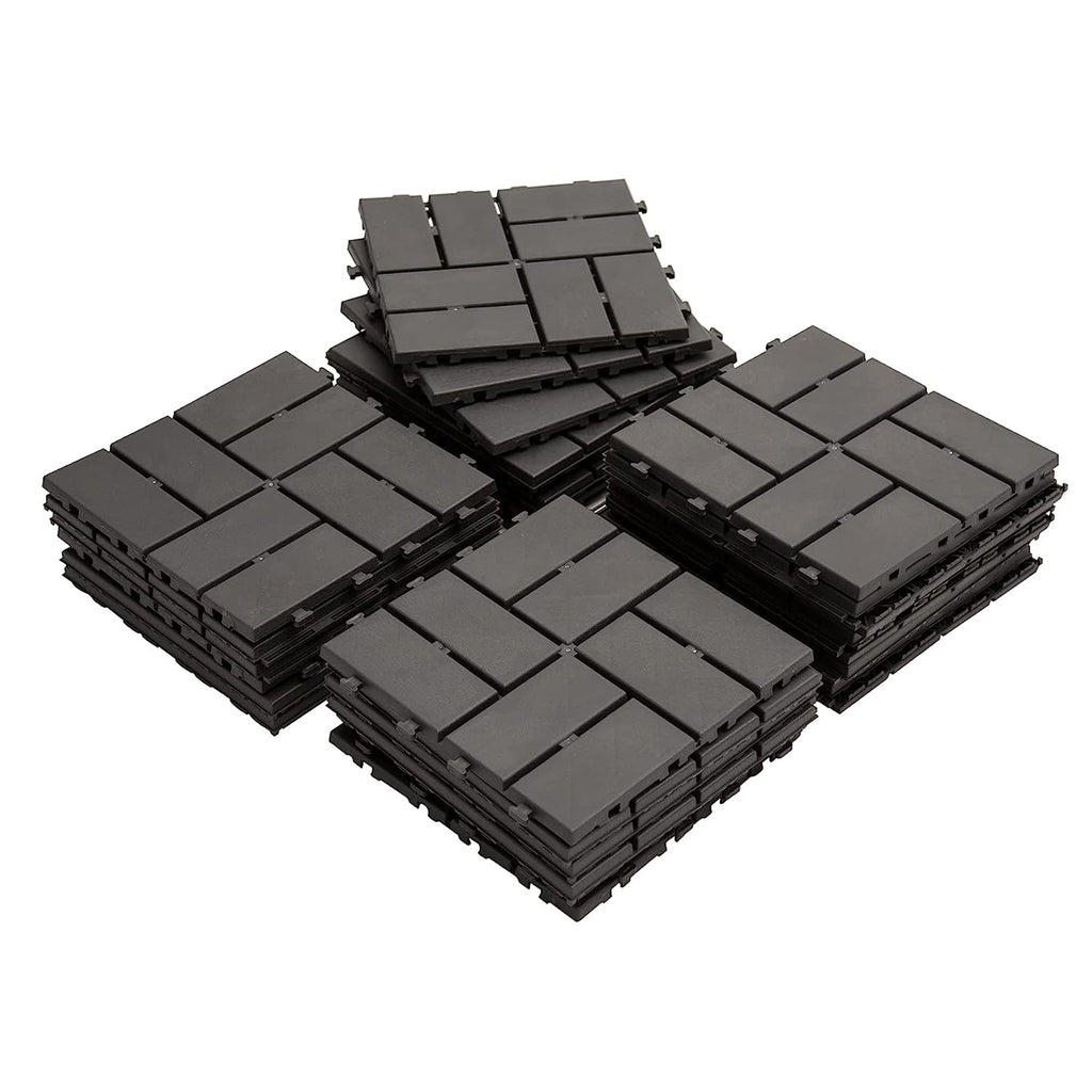 Patio Interlocking Deck Tiles, 12"x12" Square Composite Decking