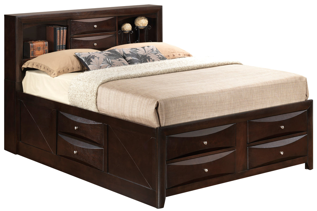 Marilla King Storage Bed in Cappuccino