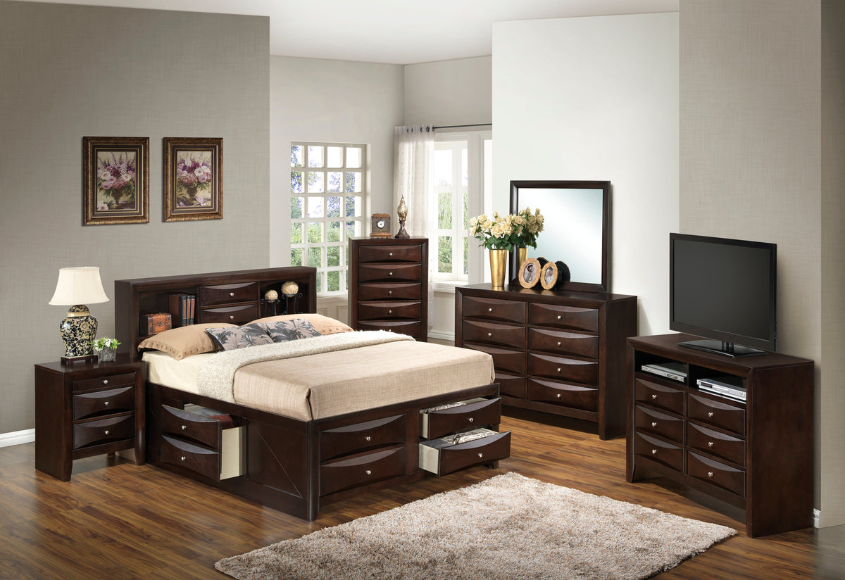 Marilla King Storage Bed in Cappuccino