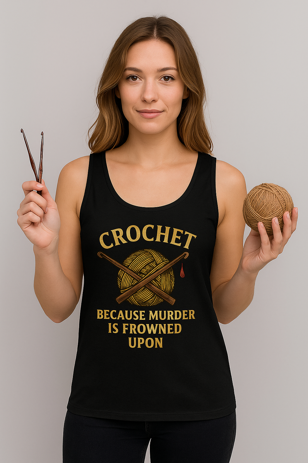 Crochet Humor Unisex Jersey Tank - Perfect Gift for Crafters, Summer Wear, DIY Lovers, Funny Crochet Lovers, Crafter's Apparel