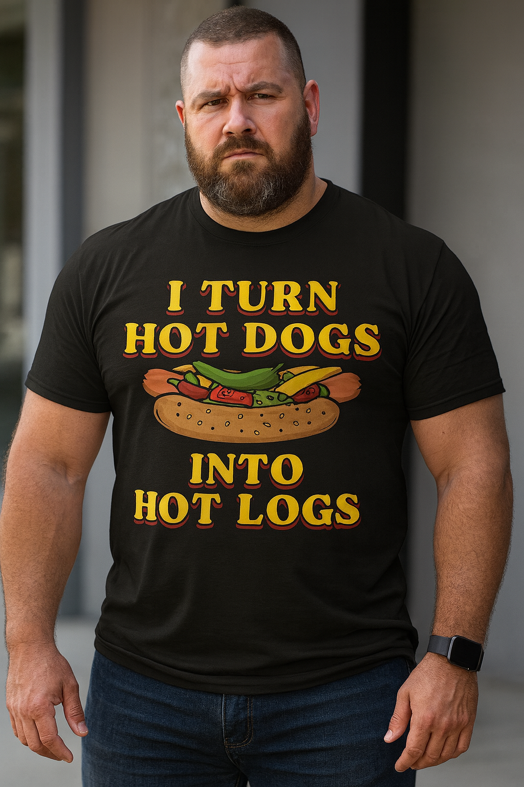 Funny Hot Dog Shirt - “I Turn Hot Dogs Into Hot Logs” Humor Tee