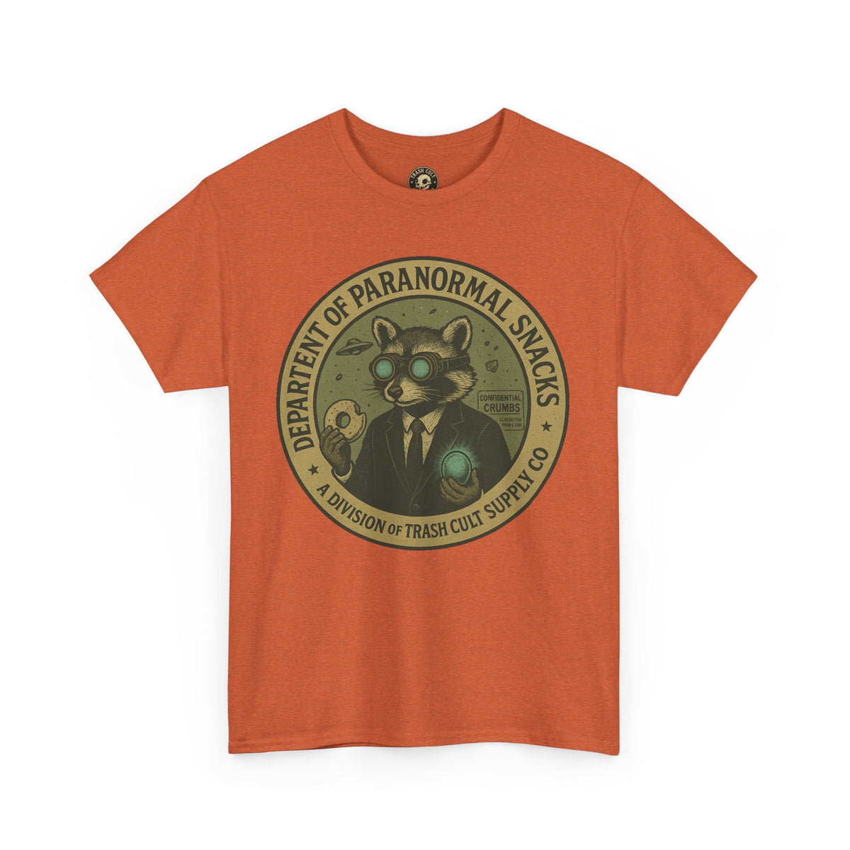Department of Paranormal Snacks Shirt – Trash Cult Supply Co – Vintage Cryptid Division Tee – Gildan 5000