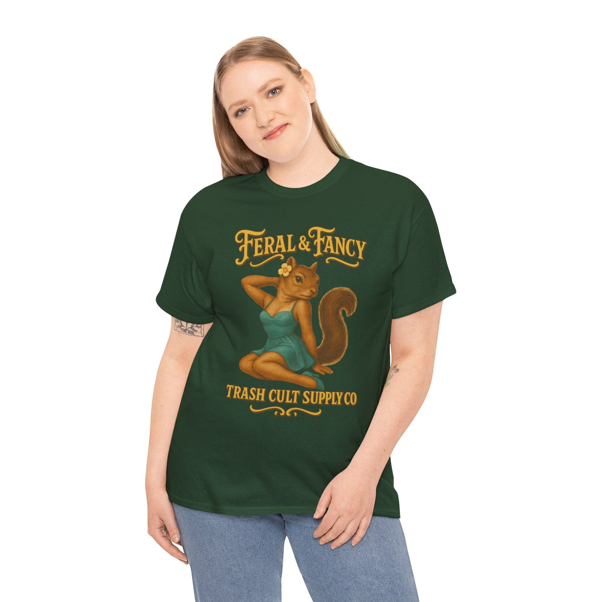Feral & Fancy Pin-Up Squirrel Shirt – Vintage 1950s Style | Trash Cult Supply Co | Gildan 5000