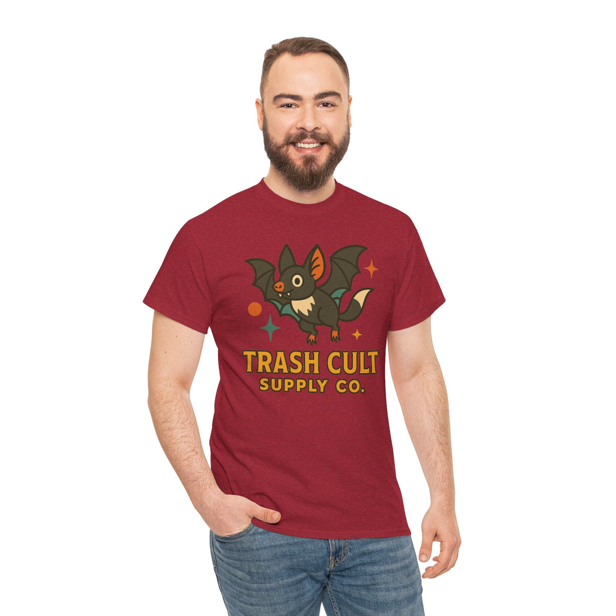 Trash Cult Supply Co. Unisex Heavy Cotton Tee - Fun Graphic Tee for Casual Wear, Perfect Gift for Bat Lovers, Halloween T-Shirt, [...]