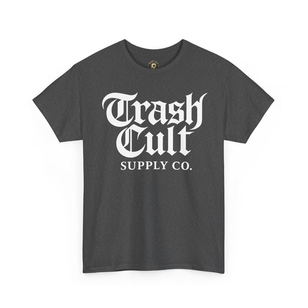 Trash Cult Gothic Logo Shirt – White Cyber Gothic Print on Gildan 5000