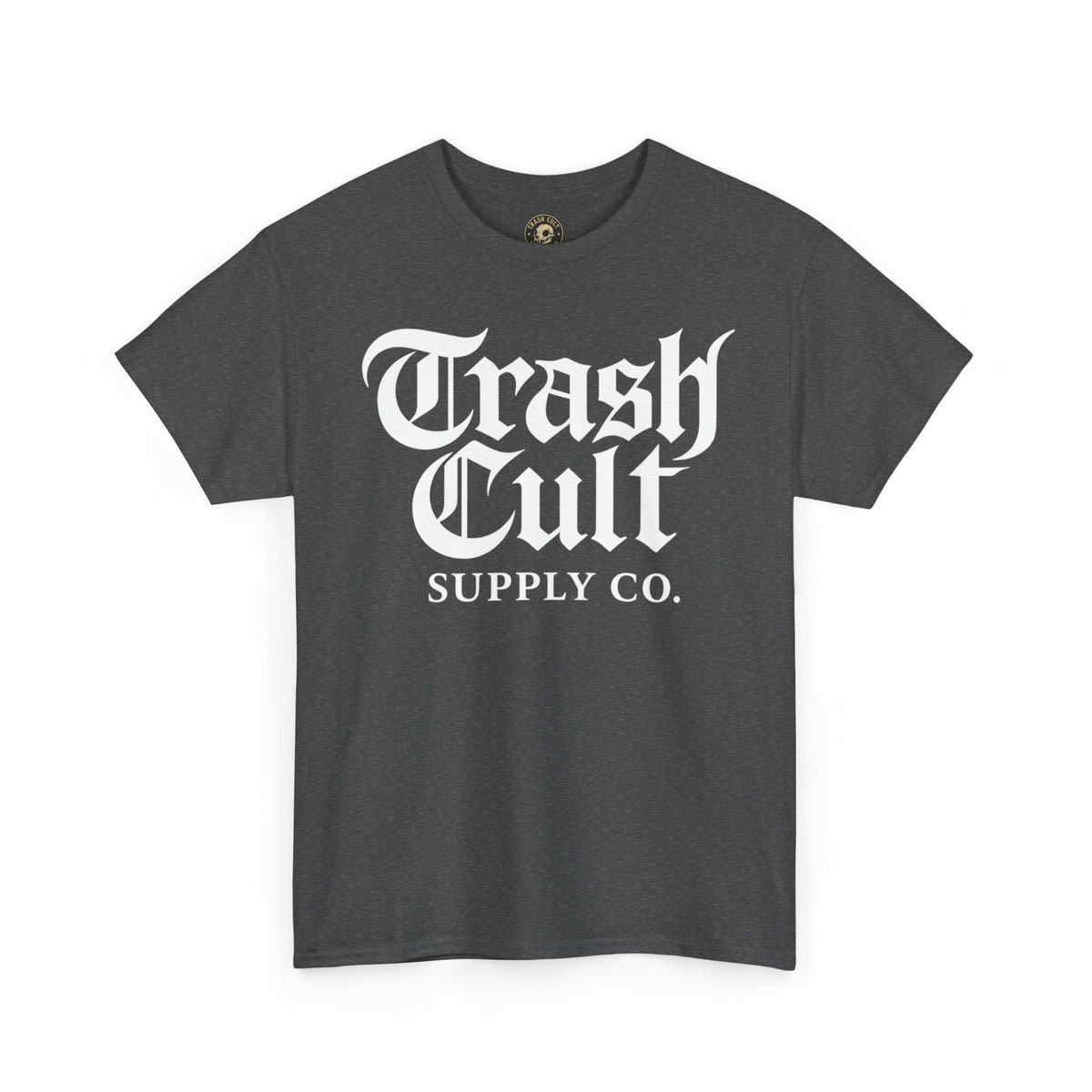 Trash Cult Gothic Logo Shirt – White Cyber Gothic Print on Gildan 5000