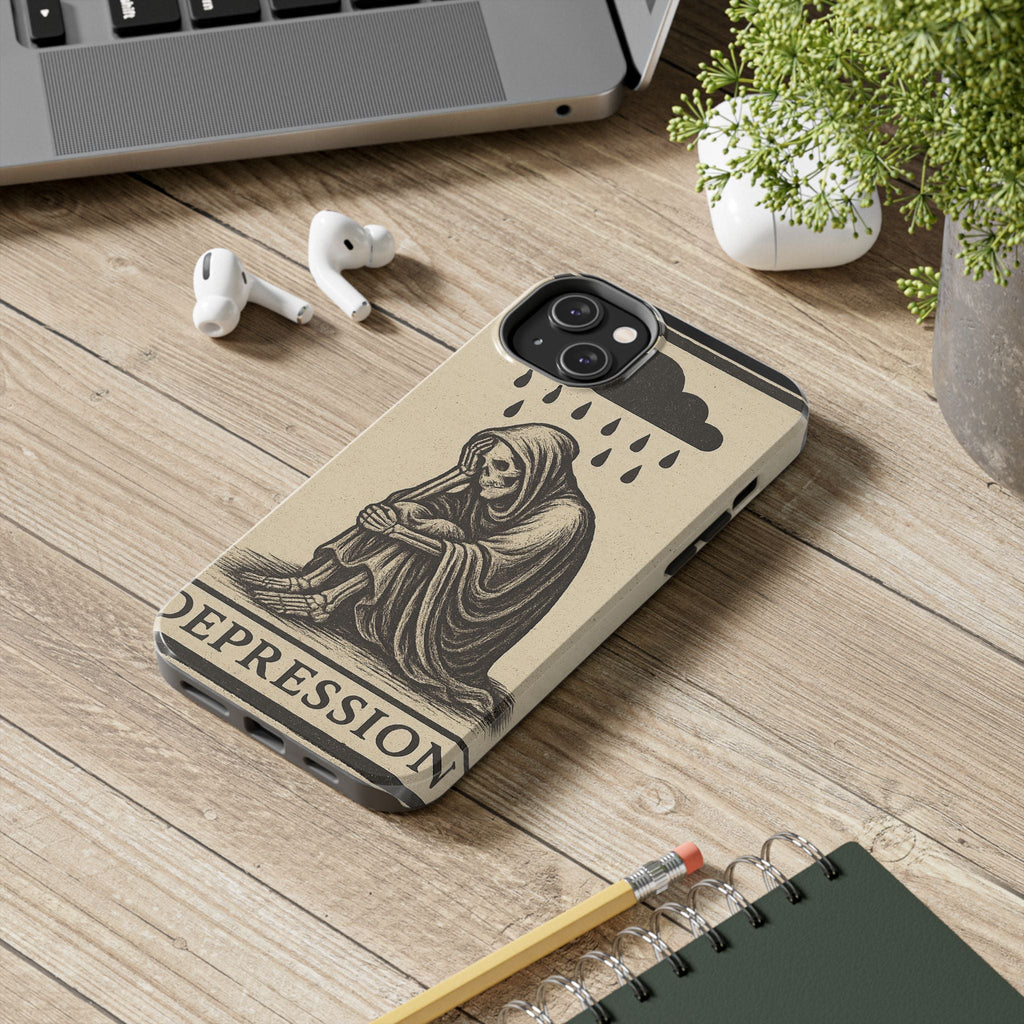 Dark Humor Phone Case, Goth iPhone Cover, Macabre Gift, Depression Art Case, Unique Phone Protector