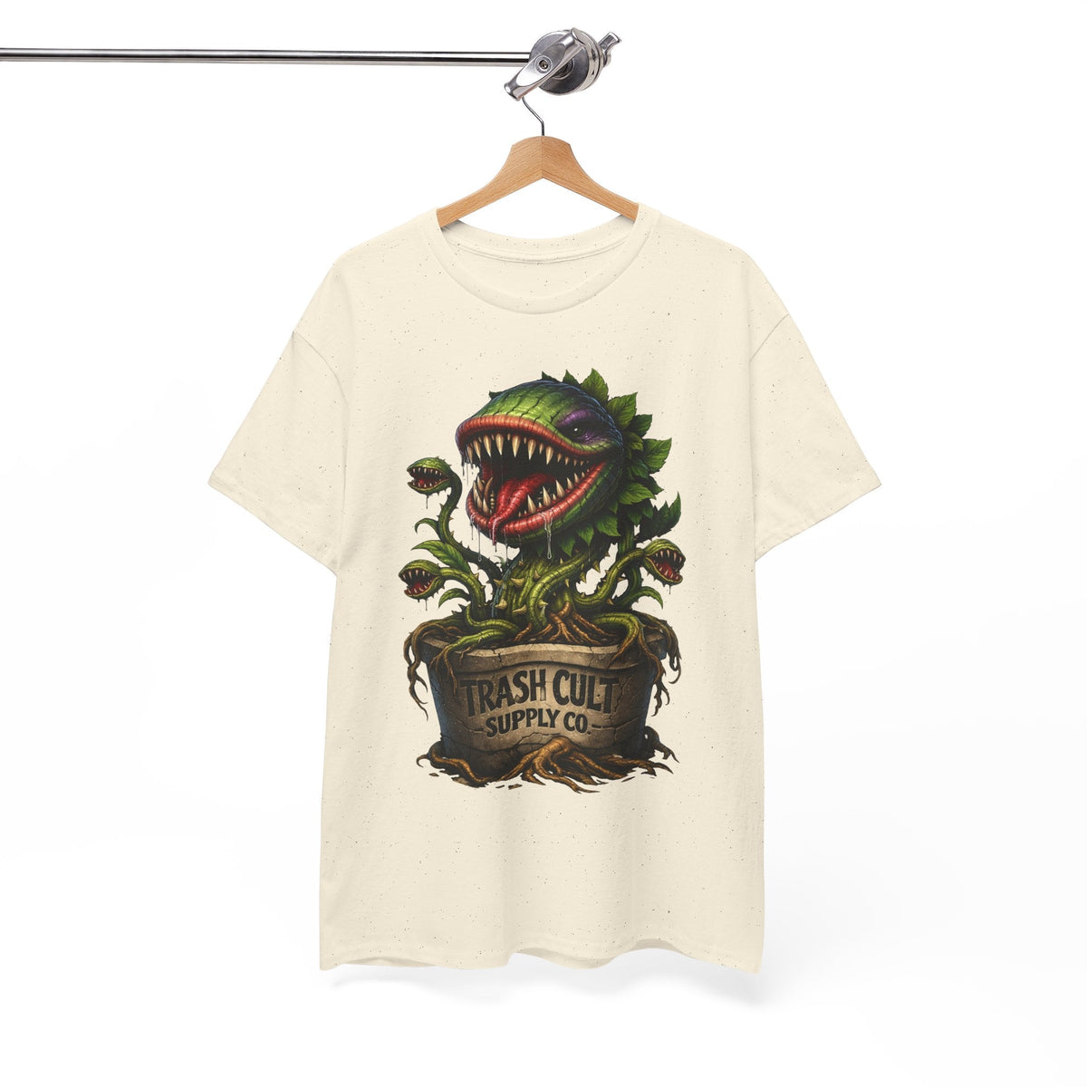 Carnivorous Plant Graphic Tee — "Trash Cult Supply Co." Potted Monster Shirt