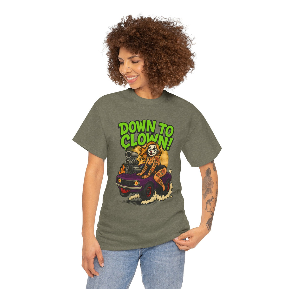 Unisex Graphic Tee | Down to Clown T-Shirt, Fun Statement Shirt, Casual Wear, Gift for Friends, Festivals, Halloween