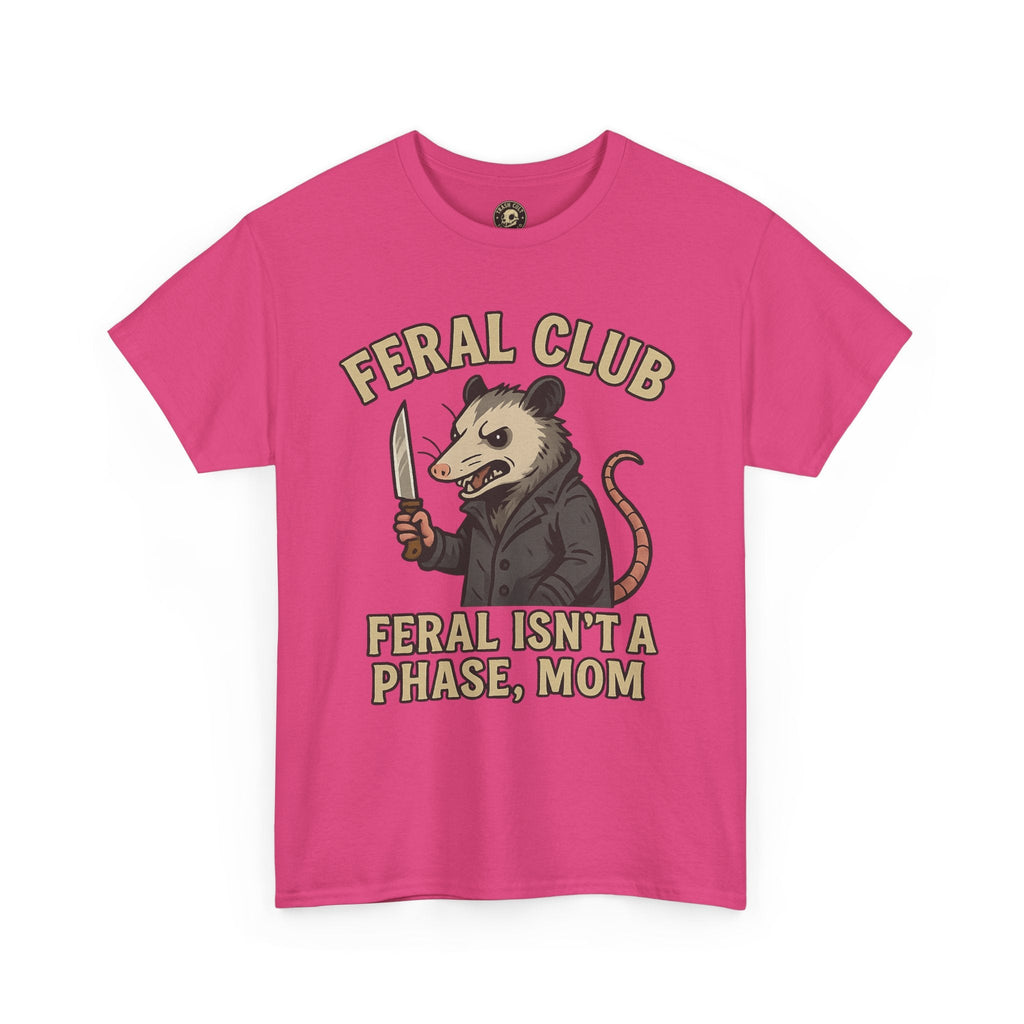 Feral Club Tee - Unisex Heavy Cotton Shirt, Funny Graphic T-Shirt, Gift for Mom, Casual Wear, Easygoing Lifestyle