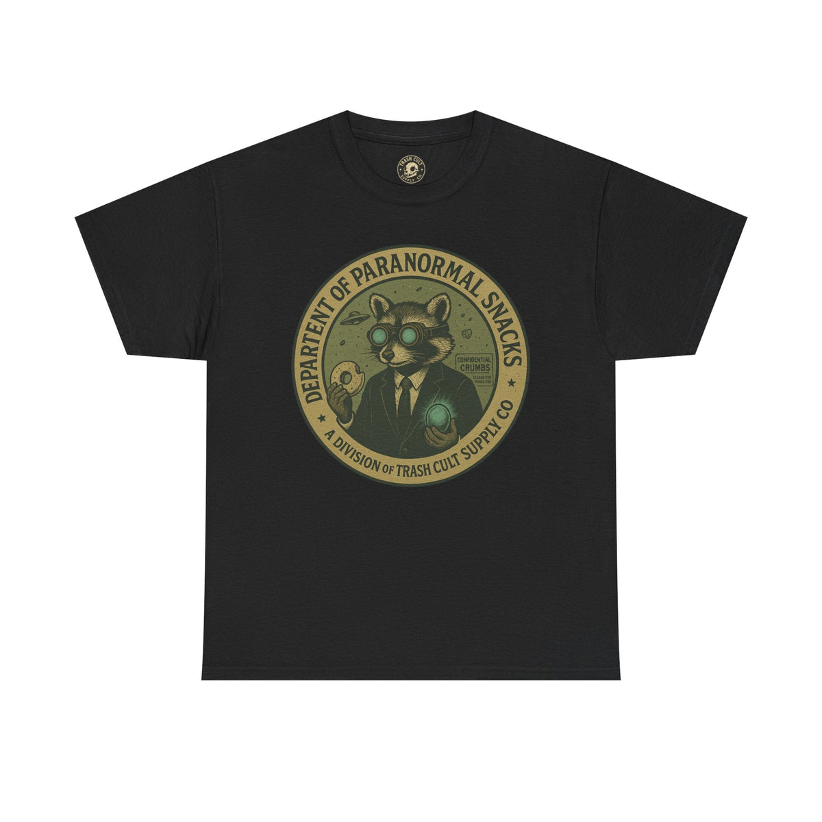 Department of Paranormal Snacks Shirt – Trash Cult Supply Co – Vintage Cryptid Division Tee – Gildan 5000