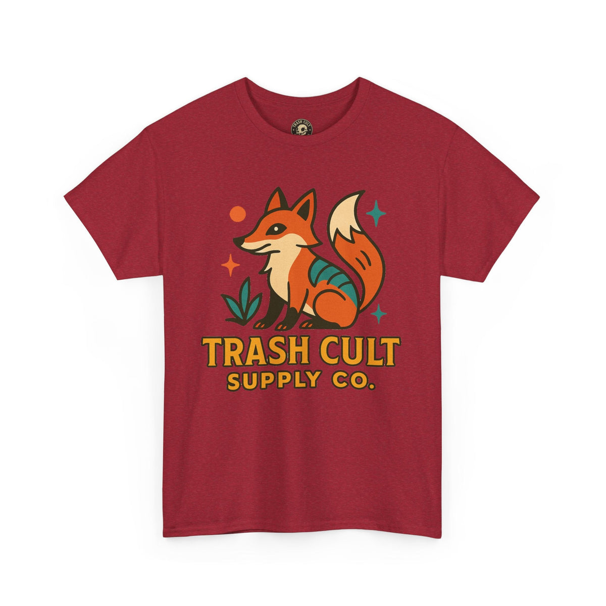 Trash Cult Fox Unisex Heavy Cotton Tee - Eco-Friendly Fashion Statement, Perfect for Nature Lovers, Casual Wear, Gifts, and Festivals