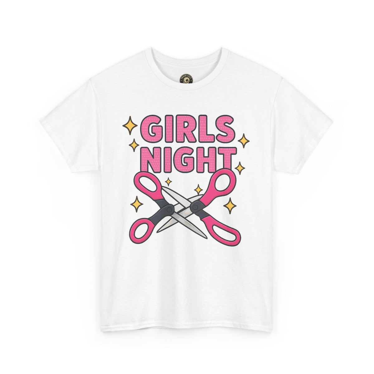 Funny Girls Night Shirt – Lesbian Humor Tee – Pink Scissors Graphic on Gildan 5000