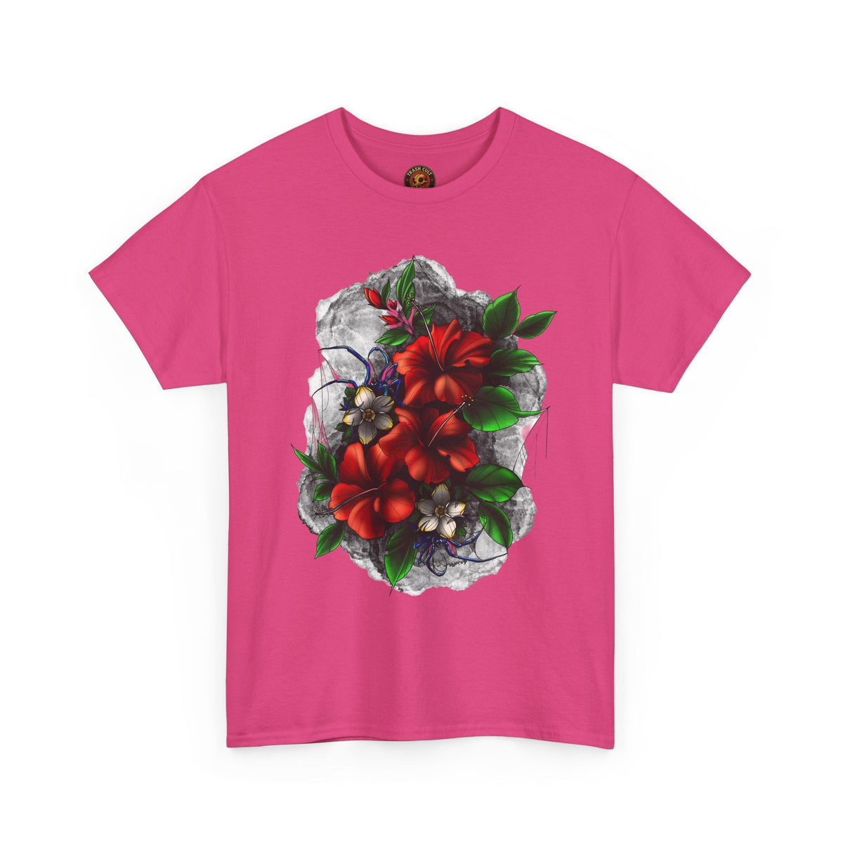 Crimson Bloom Tattoo T-Shirt – Lara Davenport x Trash Cult Supply Co. Collab (Gildan 5000)