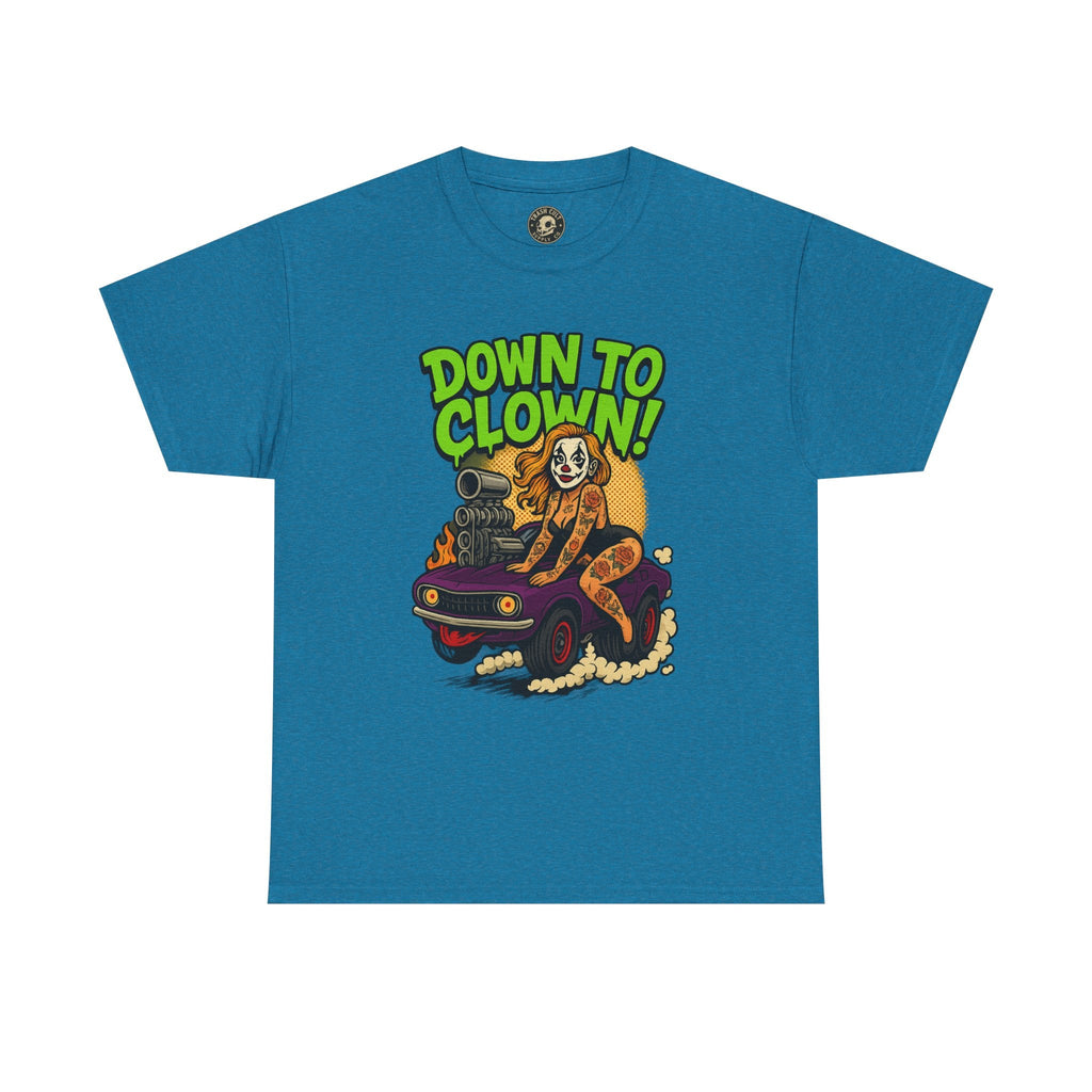 Unisex Graphic Tee | Down to Clown T-Shirt, Fun Statement Shirt, Casual Wear, Gift for Friends, Festivals, Halloween